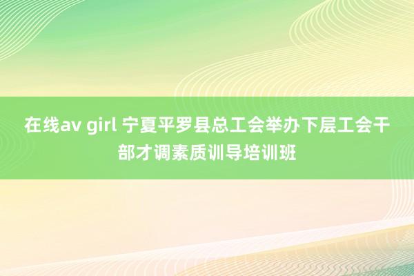 在线av girl 宁夏平罗县总工会举办下层工会干部才调素质训导培训班