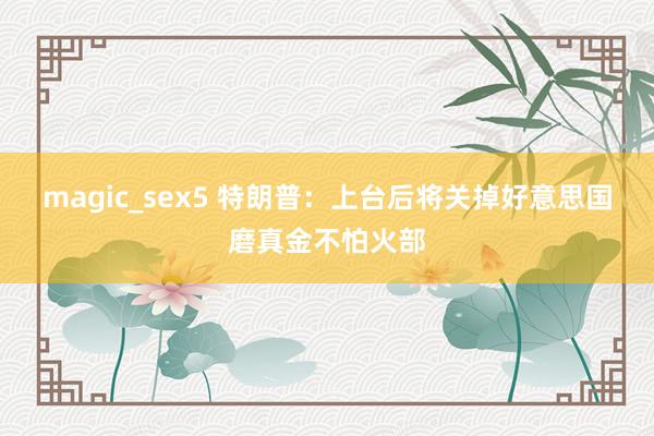 magic_sex5 特朗普：上台后将关掉好意思国磨真金不怕火部