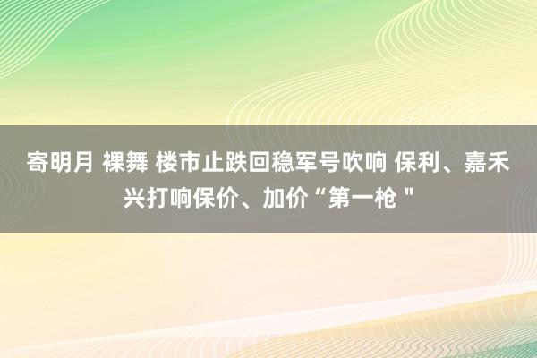 寄明月 裸舞 楼市止跌回稳军号吹响 保利、嘉禾兴打响保价、加价“第一枪＂