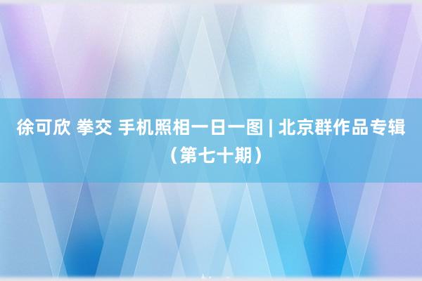 徐可欣 拳交 手机照相一日一图 | 北京群作品专辑（第七十期）