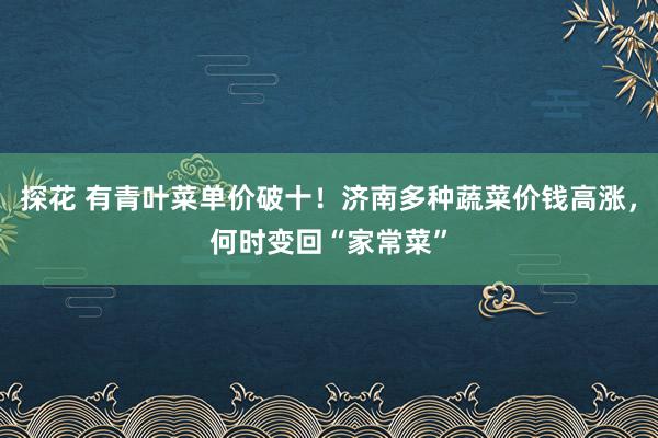 探花 有青叶菜单价破十！济南多种蔬菜价钱高涨，何时变回“家常菜”