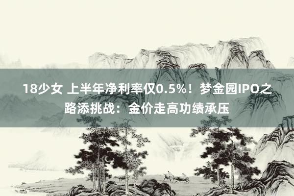 18少女 上半年净利率仅0.5%！梦金园IPO之路添挑战：金价走高功绩承压