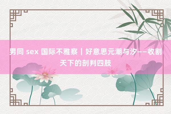 男同 sex 国际不雅察｜好意思元潮与汐——收割天下的剖判四肢