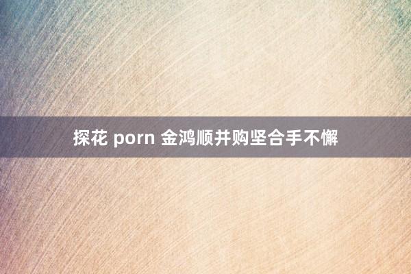 探花 porn 金鸿顺并购坚合手不懈