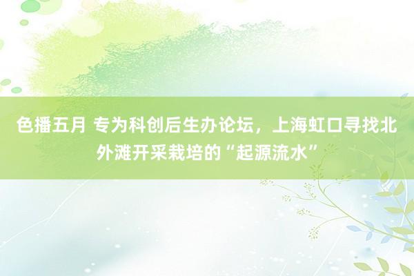 色播五月 专为科创后生办论坛，上海虹口寻找北外滩开采栽培的“起源流水”