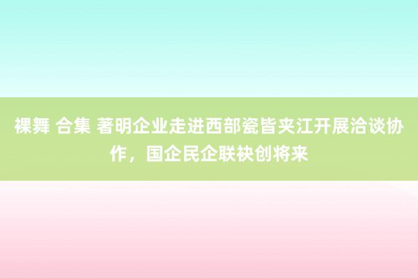 裸舞 合集 著明企业走进西部瓷皆夹江开展洽谈协作，国企民企联袂创将来