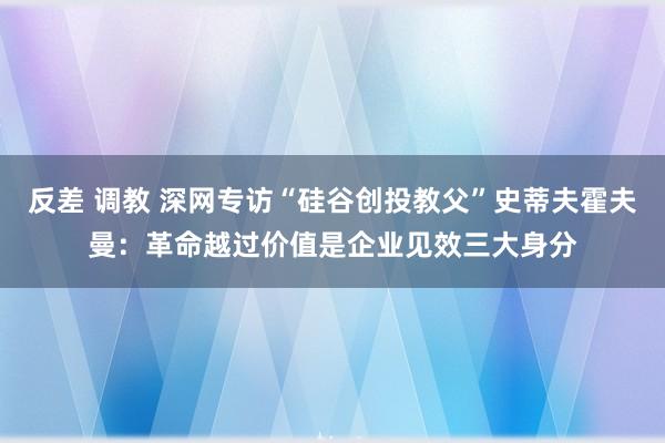 反差 调教 深网专访“硅谷创投教父”史蒂夫霍夫曼：革命越过价值是企业见效三大身分