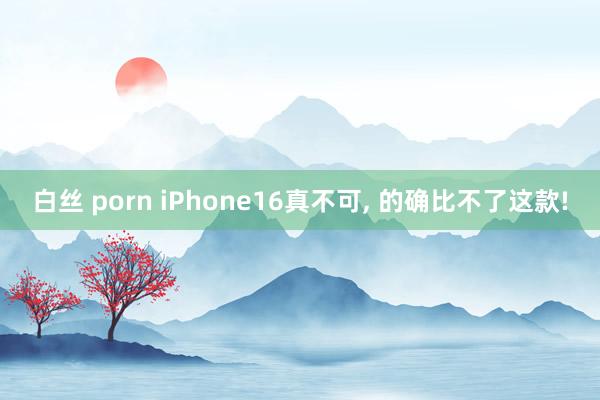 白丝 porn iPhone16真不可， 的确比不了这款!