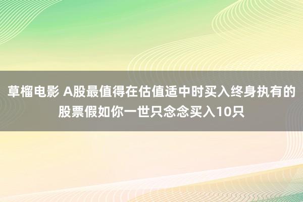 草榴电影 A股最值得在估值适中时买入终身执有的股票假如你一世只念念买入10只