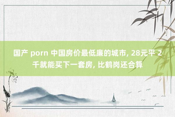 国产 porn 中国房价最低廉的城市， 28元平 2千就能买下一套房， 比鹤岗还合算