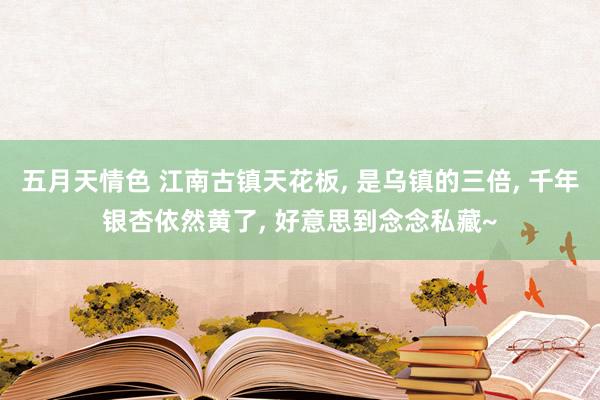 五月天情色 江南古镇天花板， 是乌镇的三倍， 千年银杏依然黄了， 好意思到念念私藏~