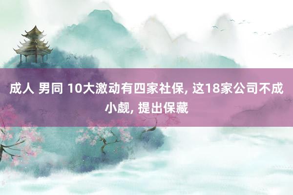 成人 男同 10大激动有四家社保， 这18家公司不成小觑， 提出保藏