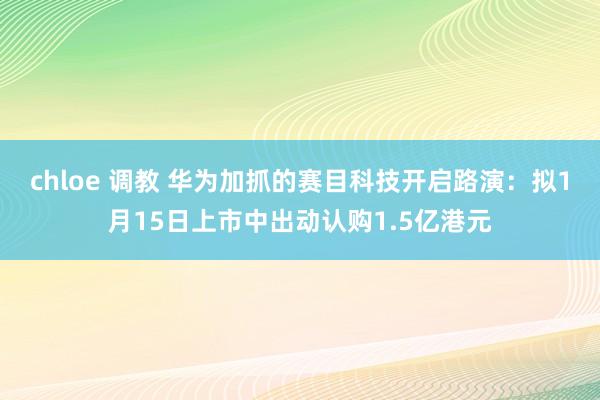 chloe 调教 华为加抓的赛目科技开启路演：拟1月15日上市中出动认购1.5亿港元