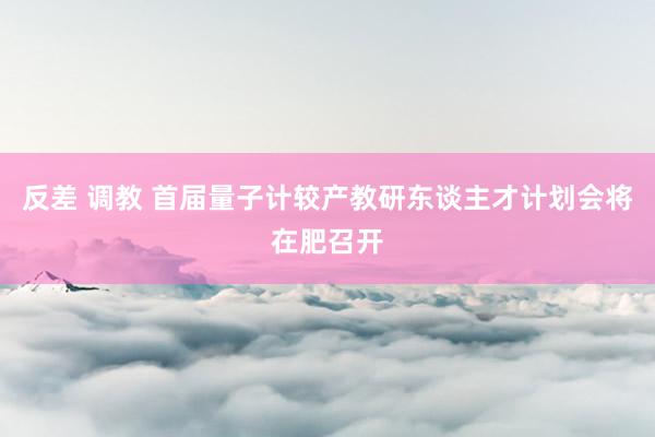 反差 调教 首届量子计较产教研东谈主才计划会将在肥召开