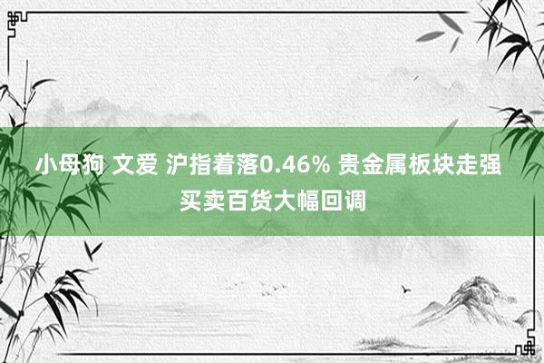 小母狗 文爱 沪指着落0.46% 贵金属板块走强 买卖百货大幅回调