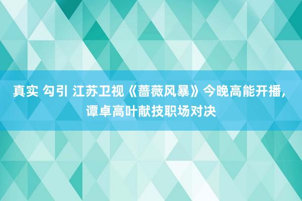 真实 勾引 江苏卫视《蔷薇风暴》今晚高能开播， 谭卓高叶献技职场对决