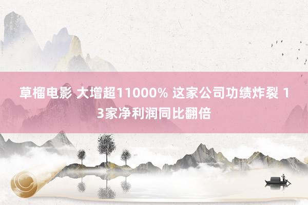 草榴电影 大增超11000% 这家公司功绩炸裂 13家净利润同比翻倍